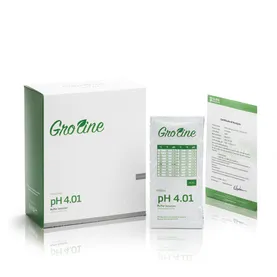 GroLine pH 4.01 buffer (+/- 0.02 pH accuracy @ 25°C) with Certificate of Analysis, (25 x 20mL)