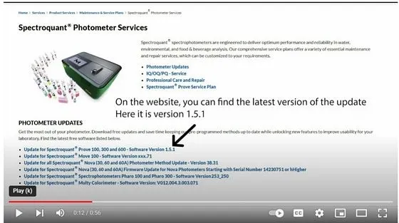 Just prove it with your Spectroquant prove photometer software update