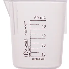 Beaker, PP, 50 mL, Printed Graduation - 12 un. - ABDOS